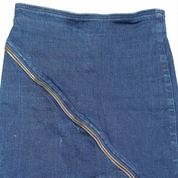 RTA Denim Zipper Sz S Mini Skirt - Picture 6 of 16